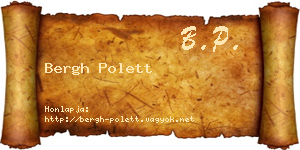 Bergh Polett névjegykártya
